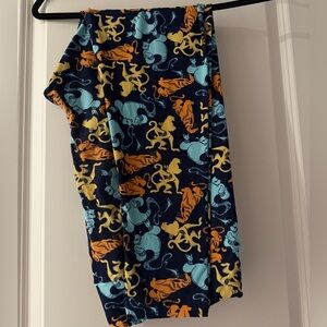 LuLaRoe Disney Leggings TC2 Aladdin & Friends Blue, Orange & Yellow